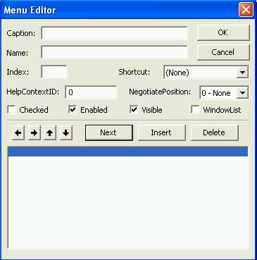 Menu Editor