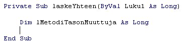 Metoditason muuttujamrittely